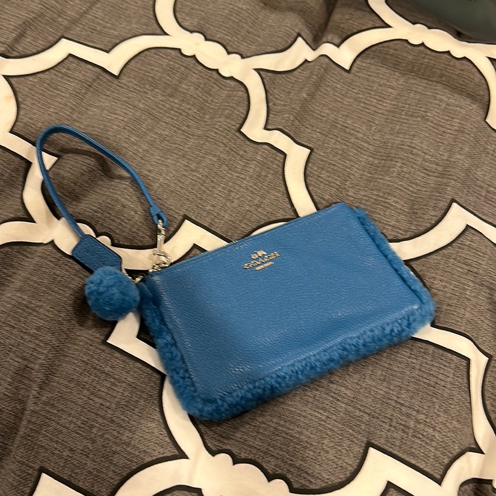 Blue never used coach wallet purse